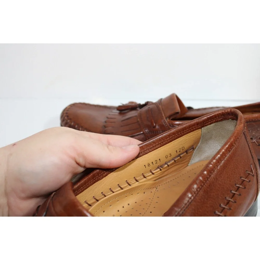 Florsheim Shoes Mens 12 D PISA Moc Toe Tassel Loafers Cognac